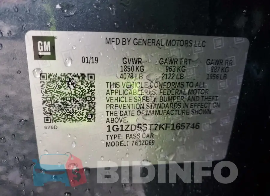 1G1ZD5ST7KF165746 Photo# 12