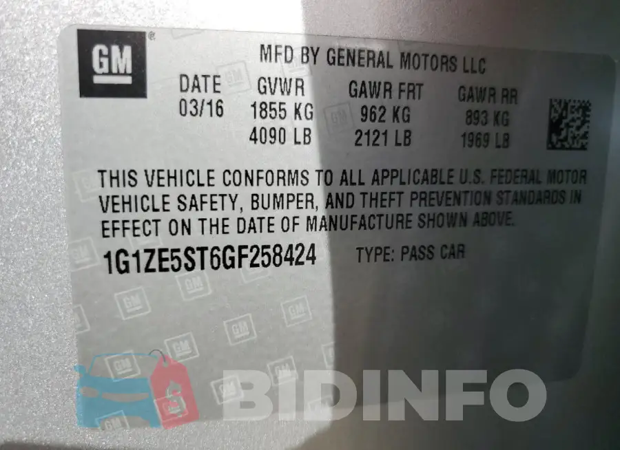 1G1ZE5ST6GF258424 Photo# 12