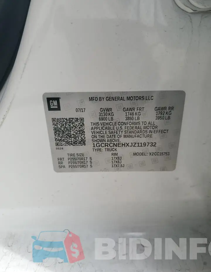 1GCRCNEHXJZ119732 Photo# 13