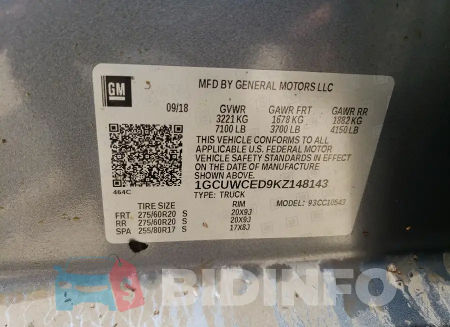 1GCUWCED9KZ148143 Photo# 12