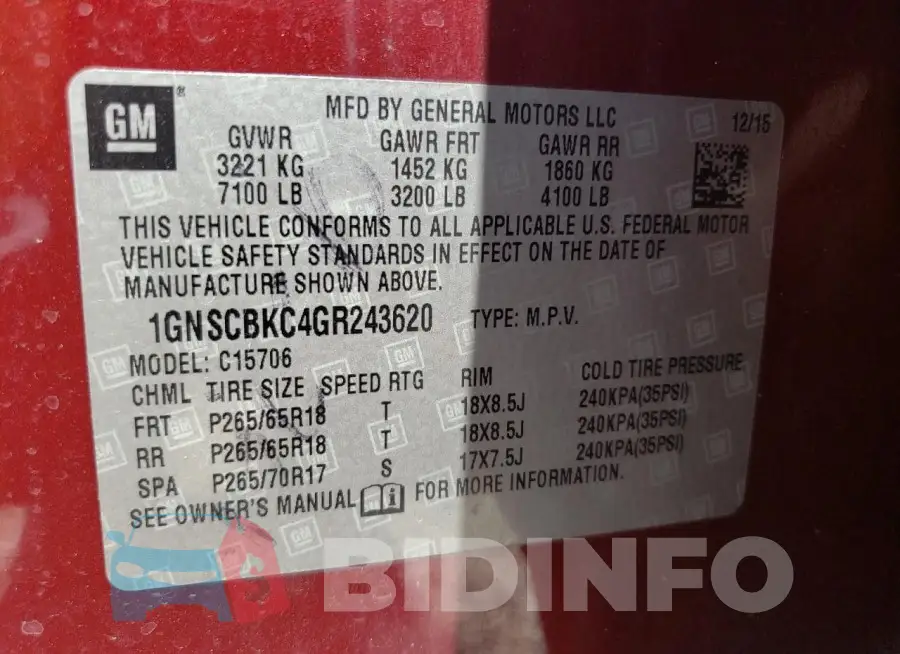 1GNSCBKC4GR243620 Photo# 13