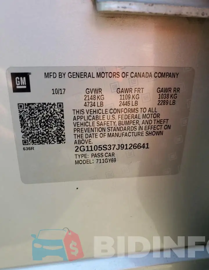 2G1105S37J9126641 Photo# 13