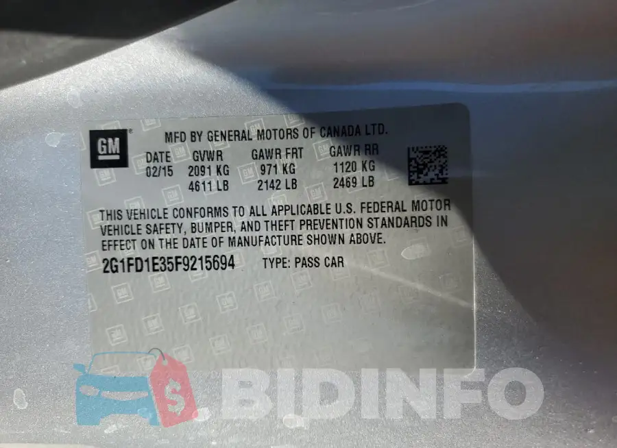 2G1FD1E35F9215694 Photo# 12