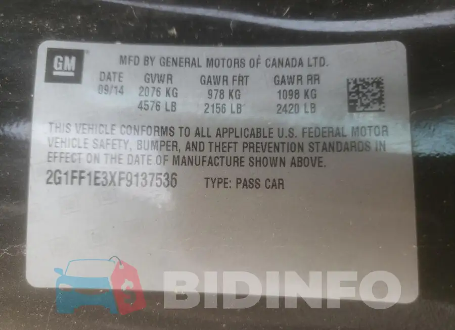 2G1FF1E3XF9137536 Photo# 13