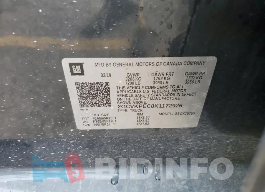 2GCVKPEC8K1172926 Photo# 12