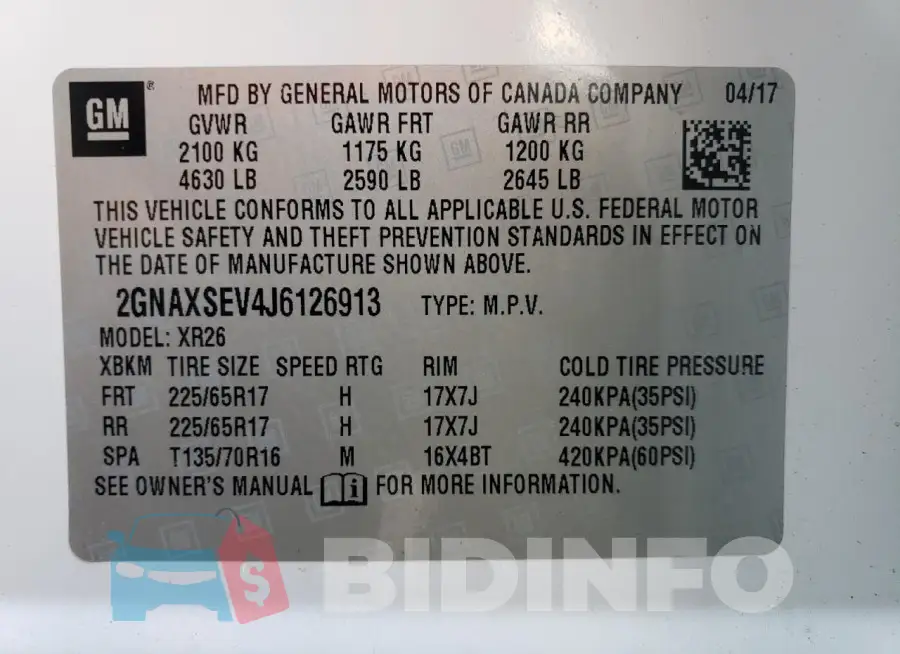 2GNAXSEV4J6126913 Photo# 12