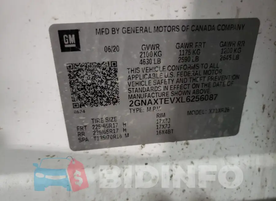 2GNAXTEVXL6256087 Photo# 12