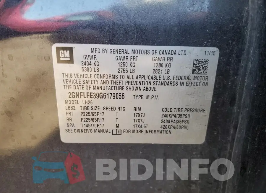 2GNFLFE39G6179056 Photo# 12