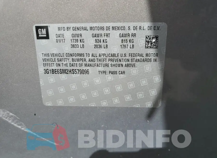 3G1BE6SM2HS579096 Photo# 12