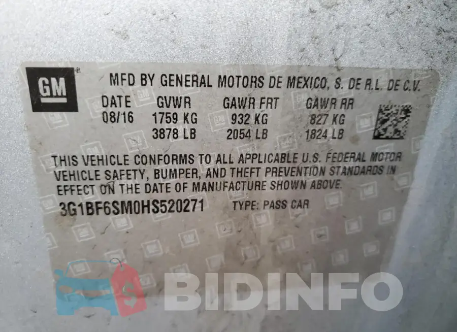 3G1BF6SM0HS520271 Photo# 12
