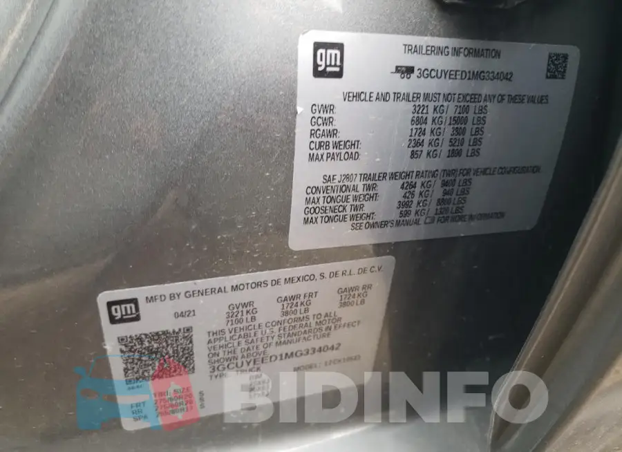 3GCUYEED1MG334042 Photo# 12