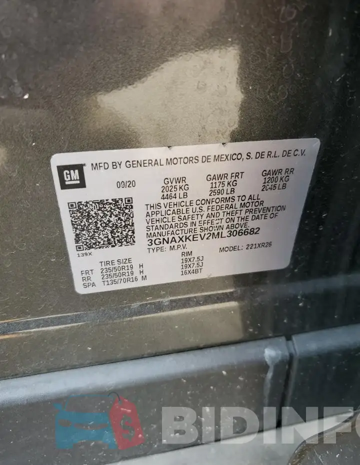 3GNAXKEV2ML306682 Photo# 12