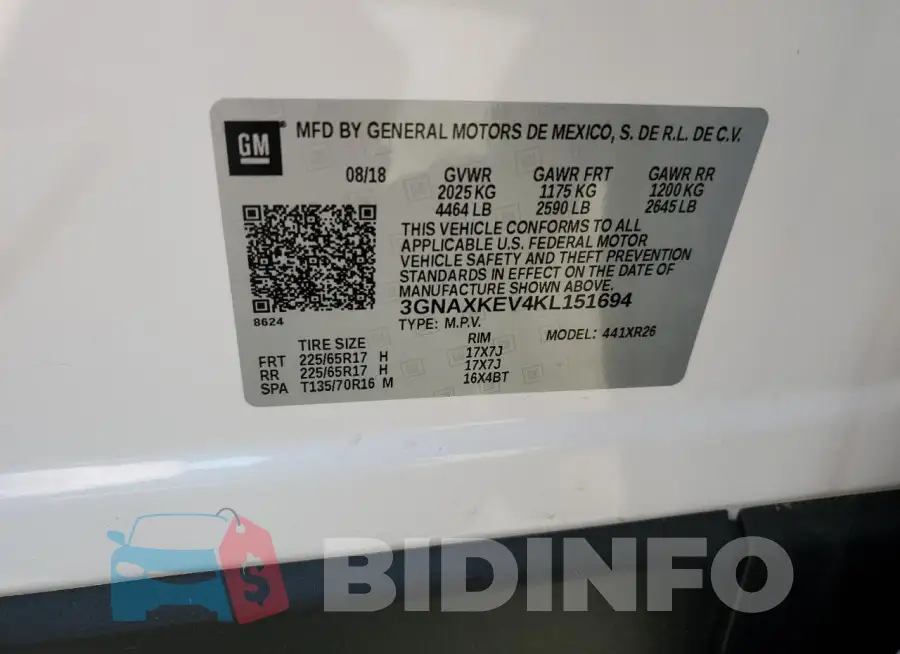 3GNAXKEV4KL151694 Photo# 13