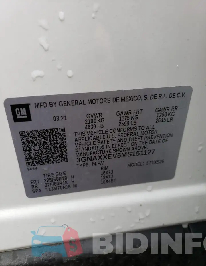 3GNAXXEV5MS151127 Photo# 14