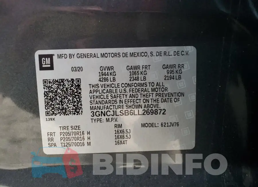 3GNCJLSB6LL269872 Photo# 13