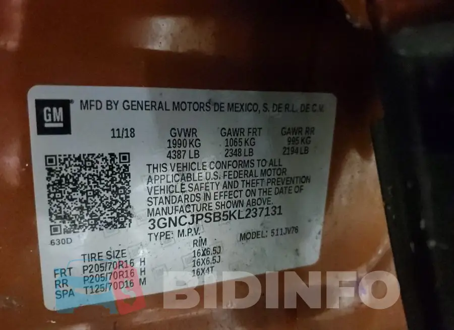 3GNCJPSB5KL237131 Photo# 12