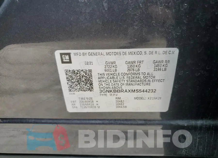 3GNKBBRAXMS544232 Photo# 14