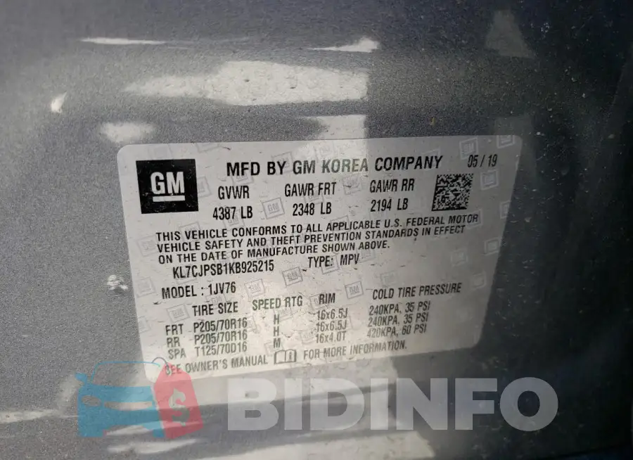 KL7CJPSB1KB925215 Photo# 13