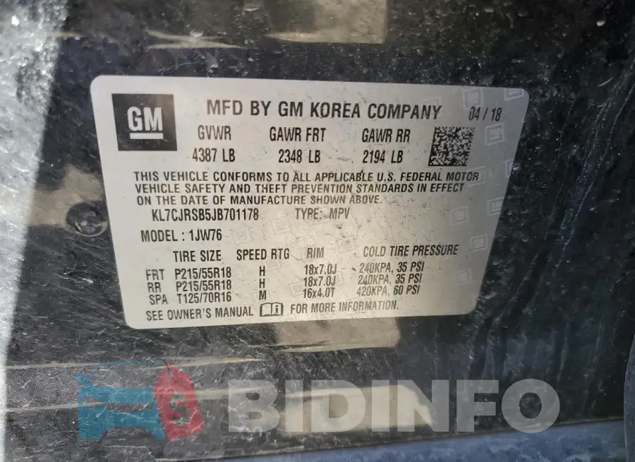 KL7CJRSB5JB701178 Photo# 13