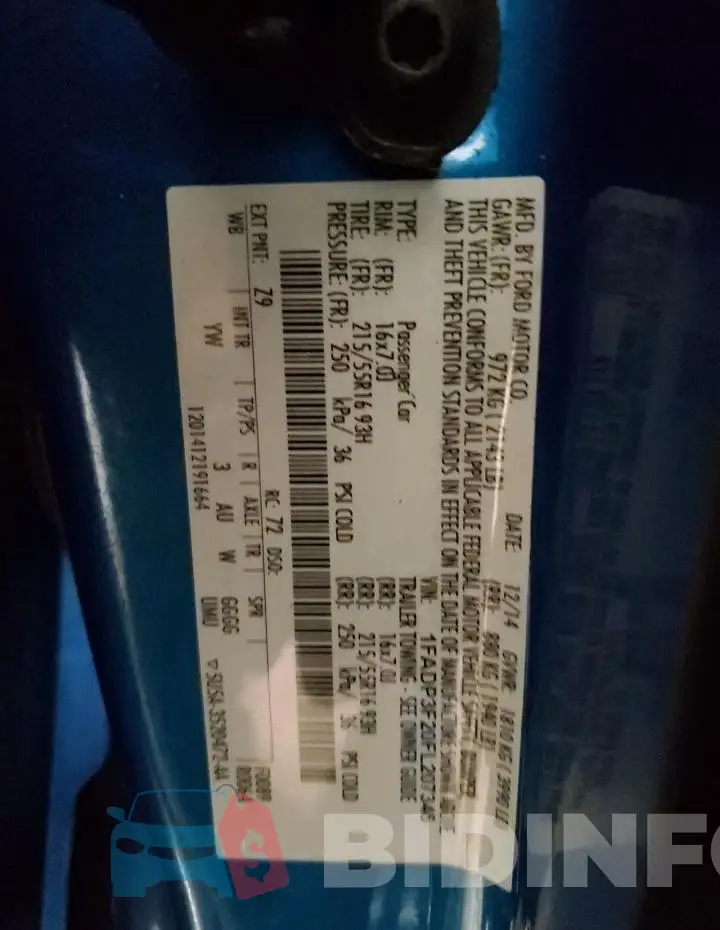 1FADP3F20FL207346 Photo# 12