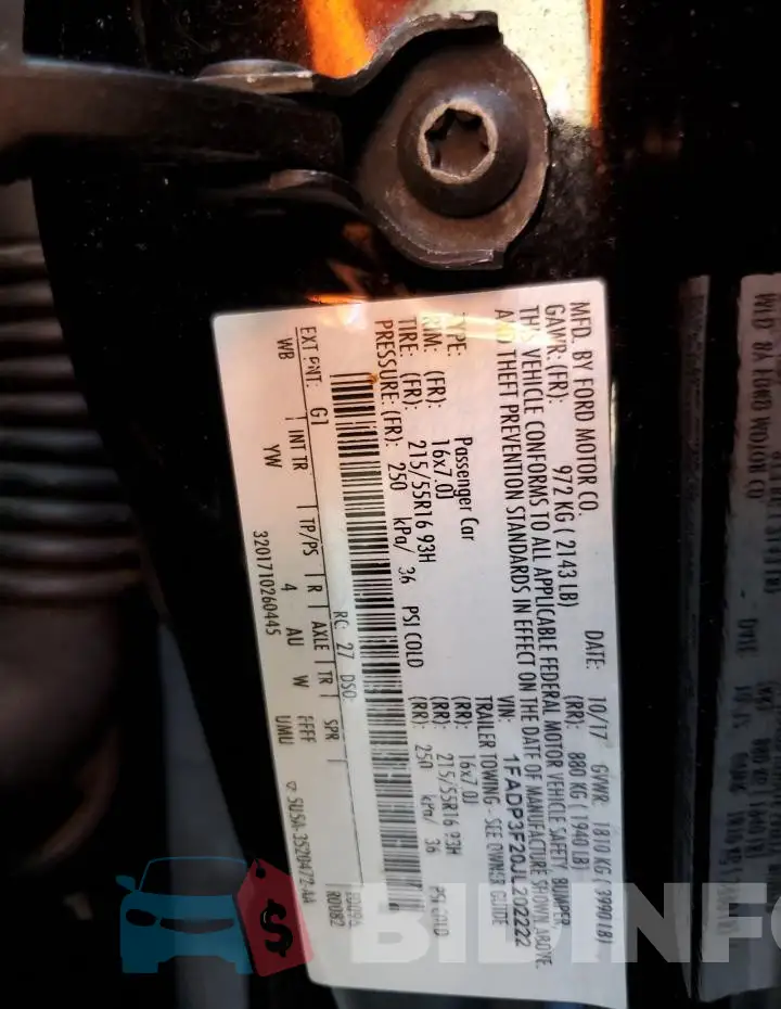 1FADP3F20JL202222 Photo# 12