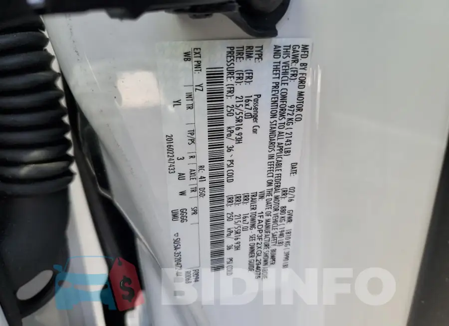 1FADP3F2XGL294075 Photo# 12