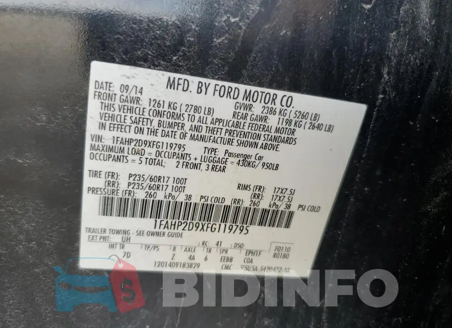 1FAHP2D9XFG119795 Photo# 12
