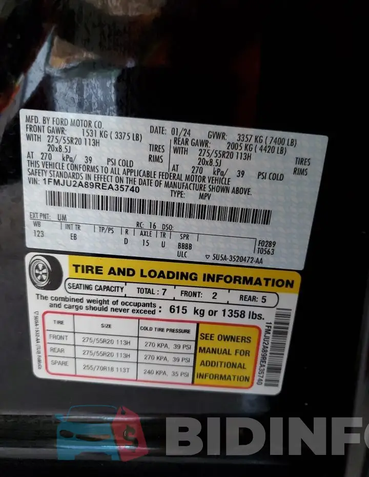 1FMJU2A89REA35740 Photo# 13