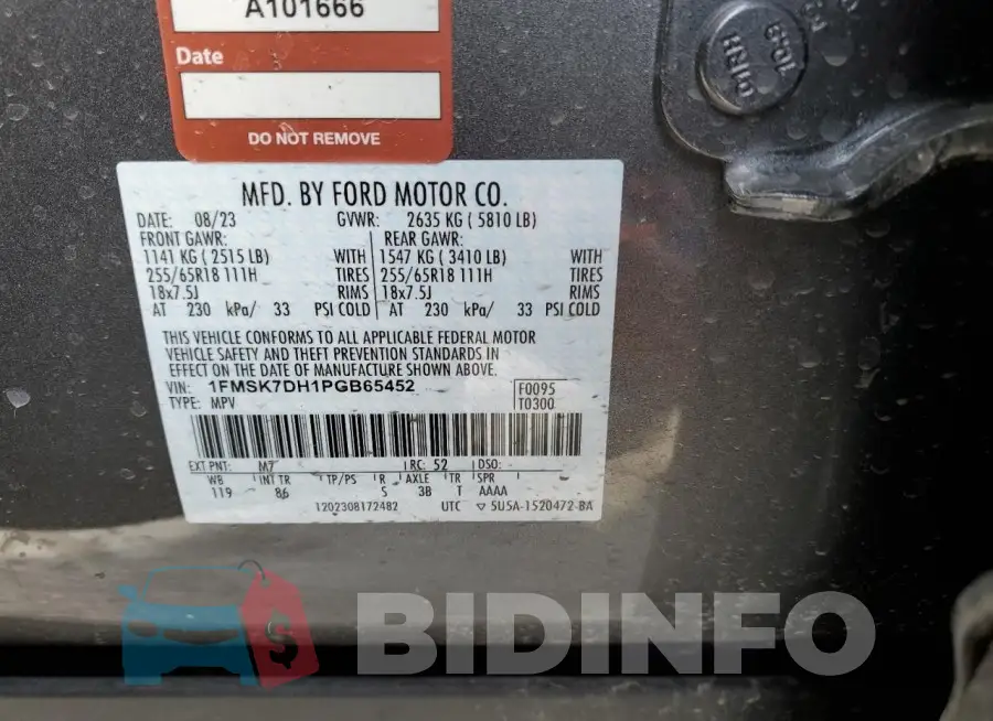 1FMSK7DH1PGB65452 Photo# 12
