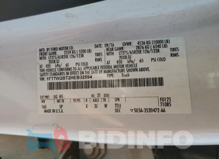 1FT7W2BT2HEB32594 Photo# 12