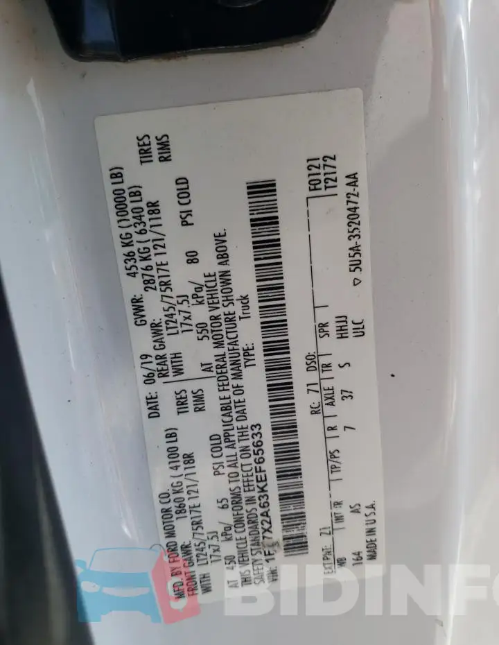 1FT7X2A63KEF65633 Photo# 12