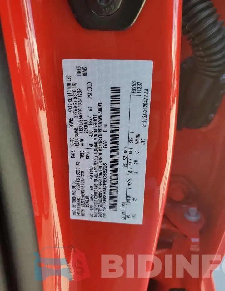 1FT8W2BM2PEC55226 Photo# 12