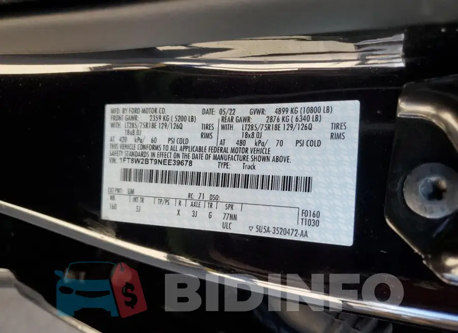 1FT8W2BT9NEE39678 Photo# 12