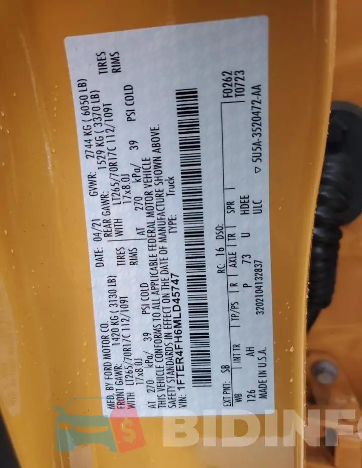 1FTER4FH6MLD45747 Photo# 13