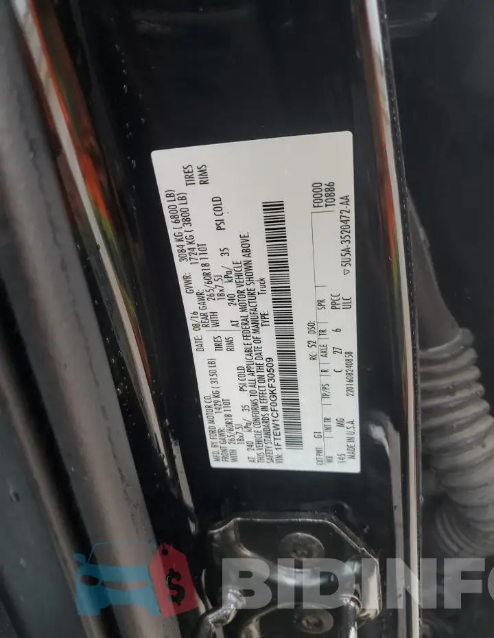 1FTEW1CF0GKF30509 Photo# 12