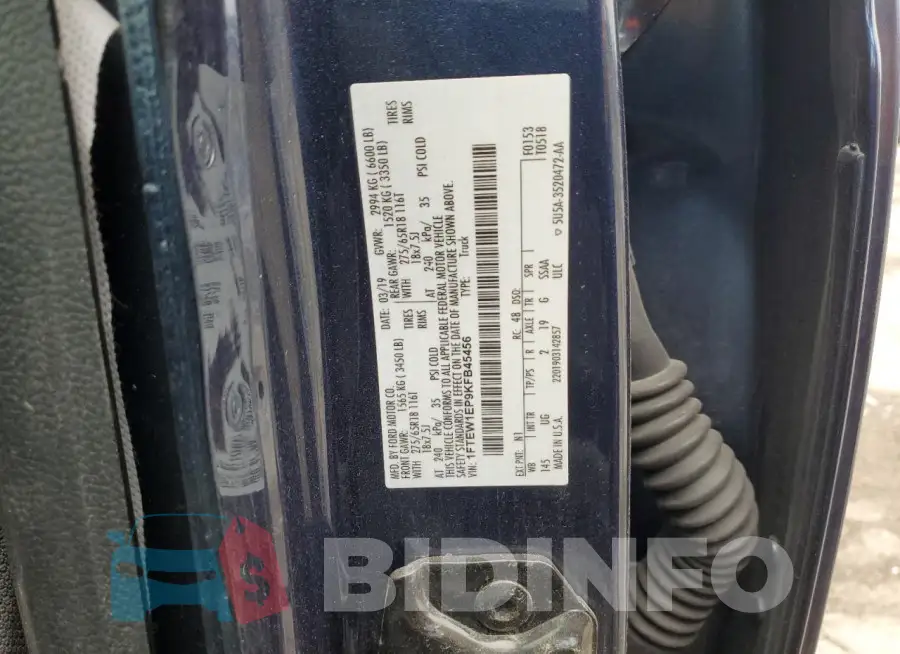 1FTEW1EP9KFB45456 Photo# 12