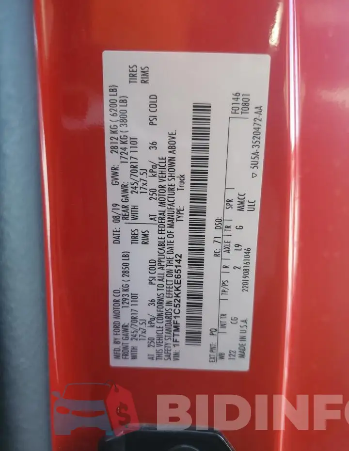 1FTMF1C52KKE65142 Photo# 12