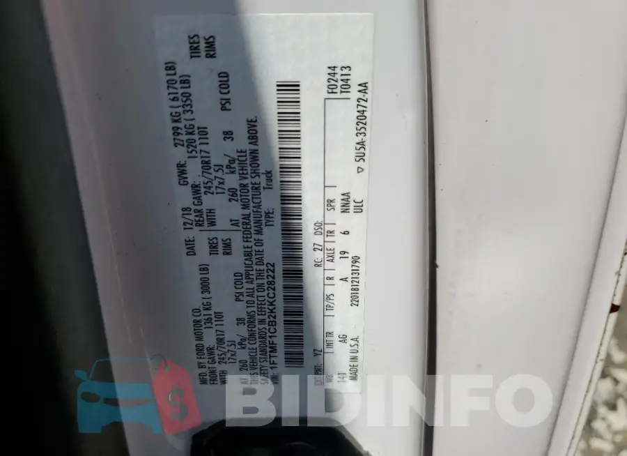 1FTMF1CB2KKC28222 Photo# 12