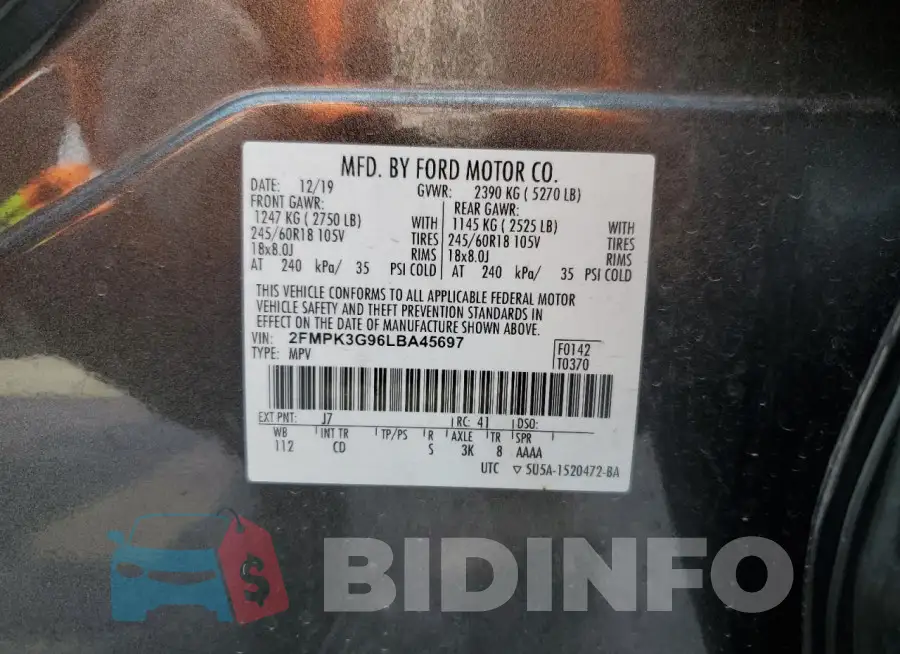 2FMPK3G96LBA45697 Photo# 13