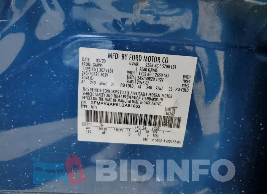 2FMPK4AP6LBA81063 Photo# 13