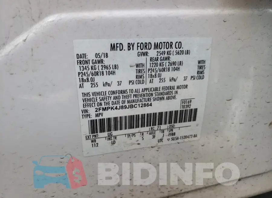 2FMPK4J89JBC12864 Photo# 12