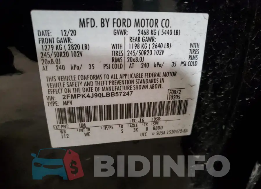 2FMPK4J90LBB57247 Photo# 13