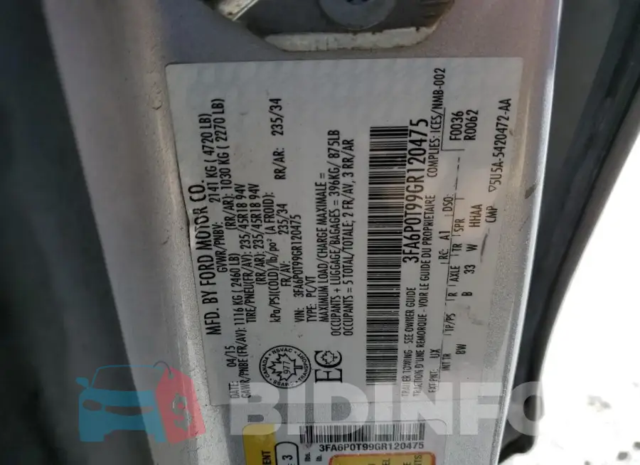 3FA6P0T99GR120475 Photo# 12