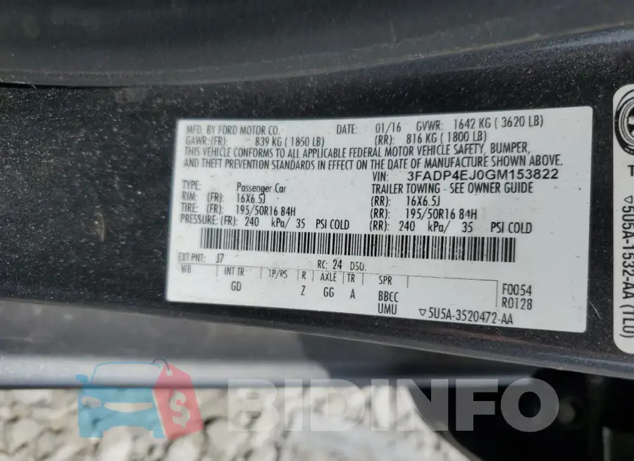 3FADP4EJ0GM153822 Photo# 12