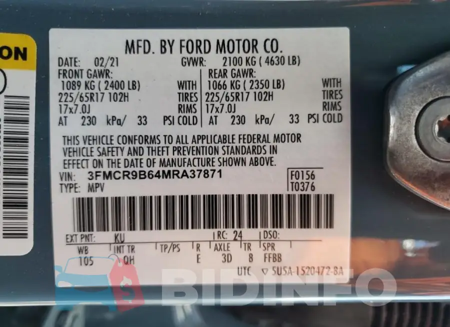 3FMCR9B64MRA37871 Photo# 12