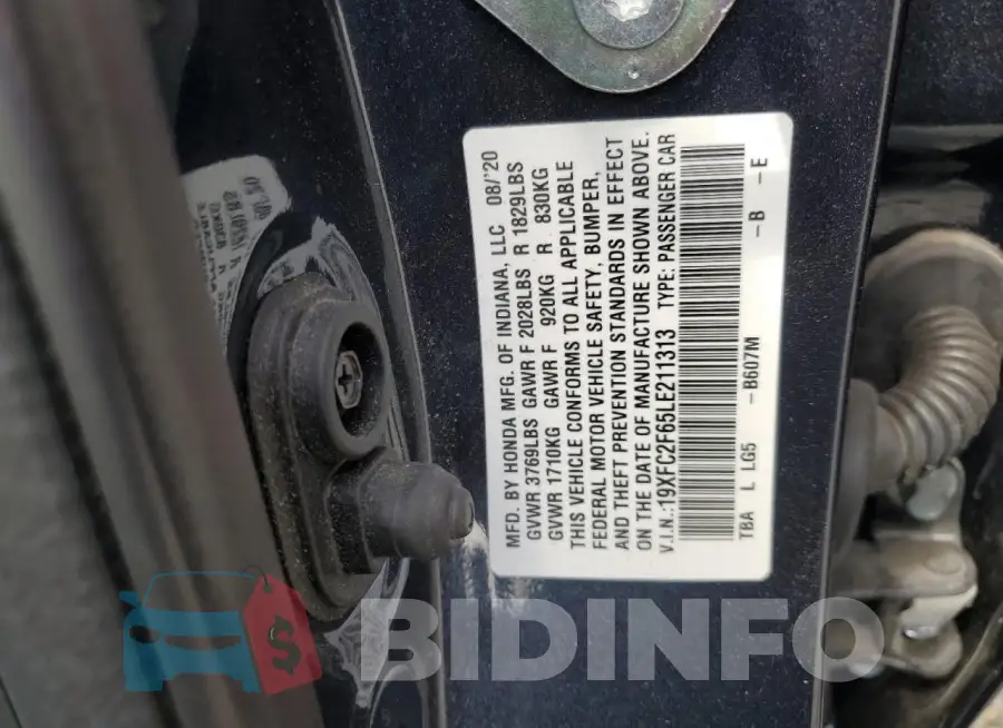 19XFC2F65LE211313 Photo# 12