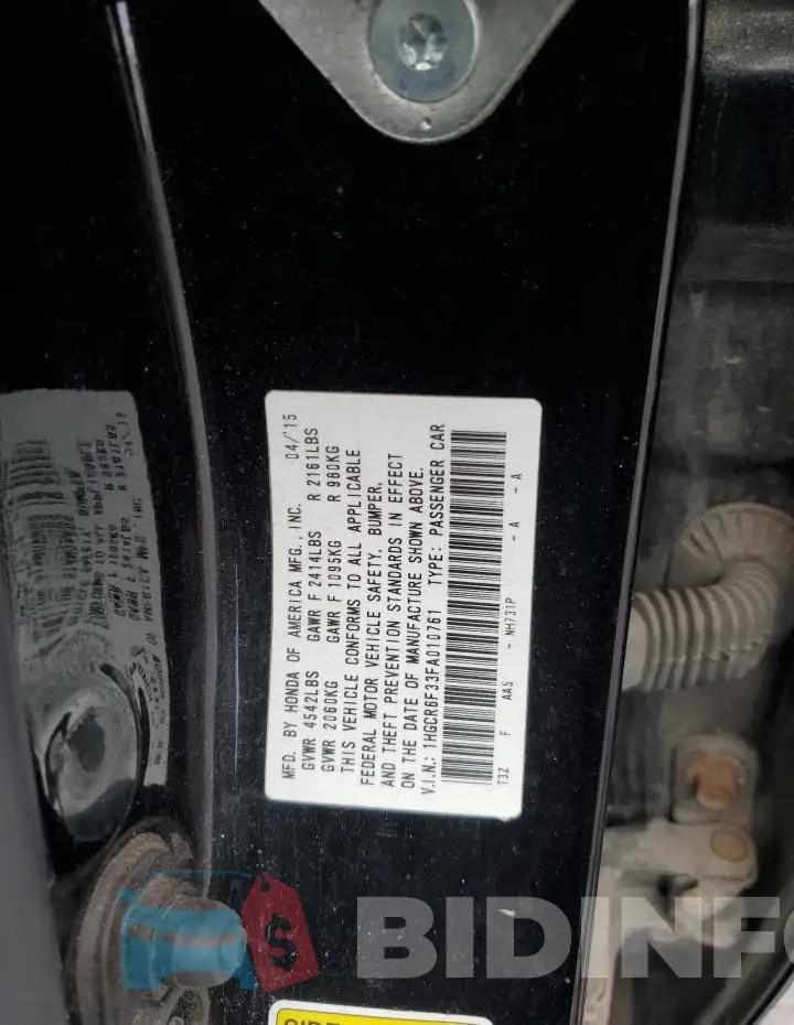 1HGCR6F33FA010761 Photo# 13