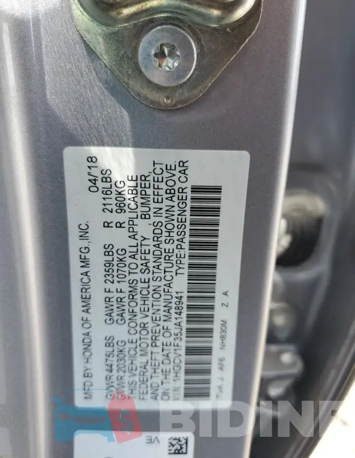 1HGCV1F35JA148941 Photo# 12