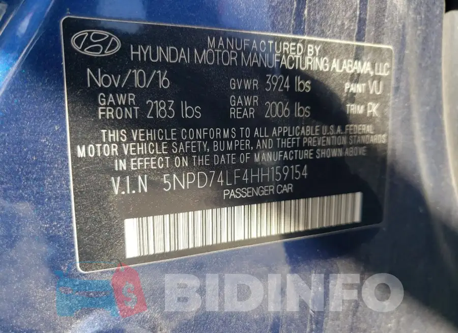 5NPD74LF4HH159154 Photo# 12