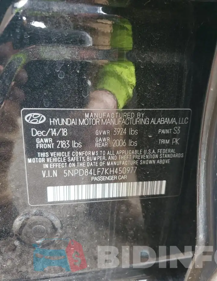 5NPD84LF7KH450977 Photo# 12